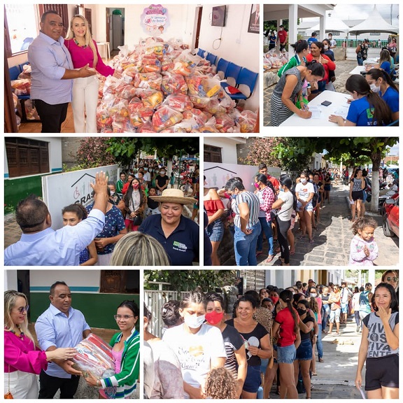 Fechando  O Natal com Chave de Ouro- Prefeitura de Monte Horebe realiza entrega de cestas básicas a famílias carentes