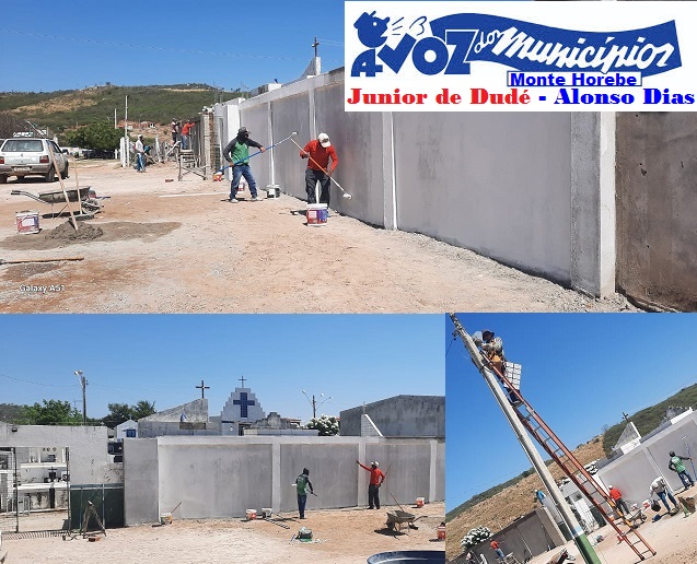 SEGUE O TRABALHO-Prefeitura de Monte Horebe intensifica limpeza e manutenção Troca de lâmpadas dos cemitérios municipal para o Dia de Finados