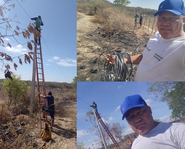 Prefeitura de Monte Horebe realiza manutenção no sistema de abastecimento de água do Sitio Pires.