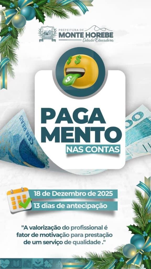Prefeitura de Monte Horebe antecipa pagamento de servidores municipais