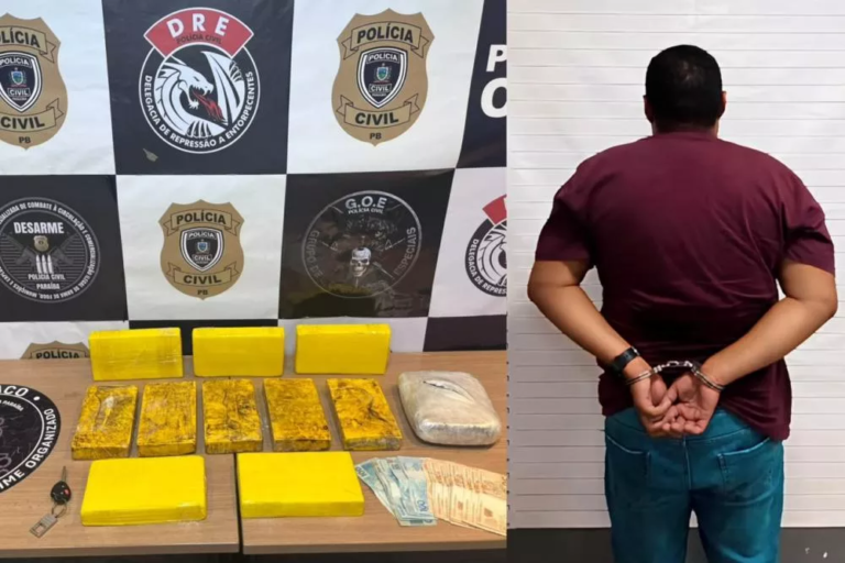 Homem de Patos é preso pela Polícia Civil, em Bayeux, com mais de 10 kg de drogas avaliadas em quase R$ 1 milhão